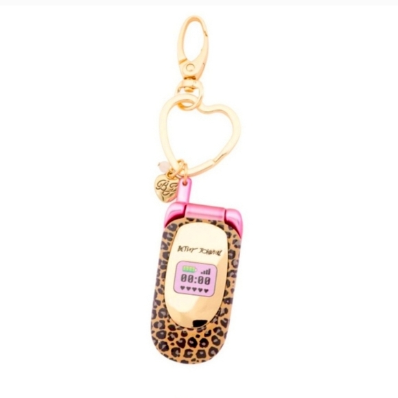 🔹️Betsey Johnson🔹️ Handbag Charm/Key Chain Flip Phone - Picture 1 of 4